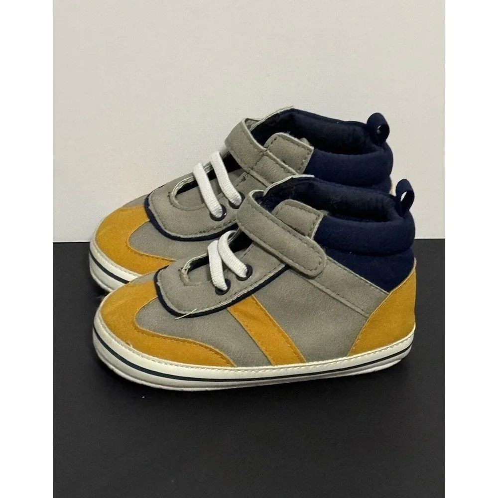 Carter's Baby Boy's Soft Bottom‎ Sneaker: Yellow Blue Gray 9-12m